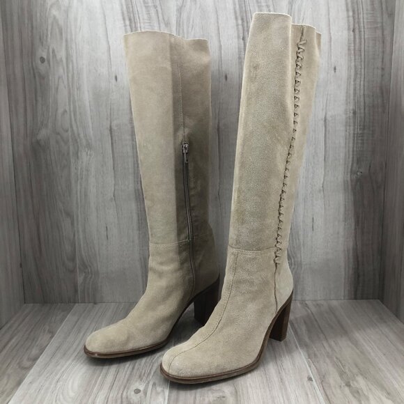 Nine West Boots Womens 7M Light Tan Pull On Knee High Boots - Picture 4 of 15